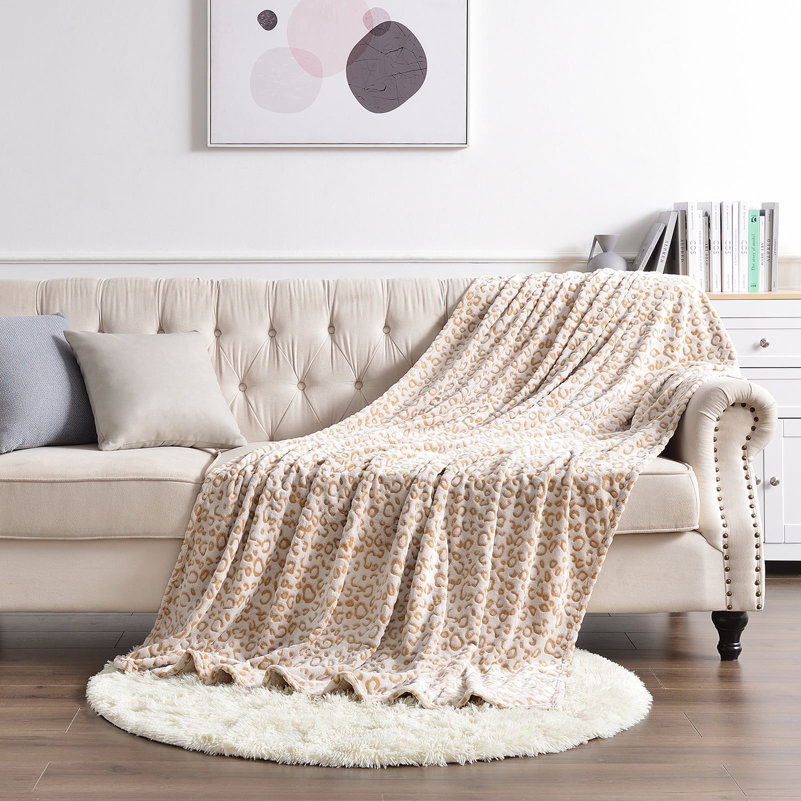 Flannel Fleece Throw Blanket - Leopard Print