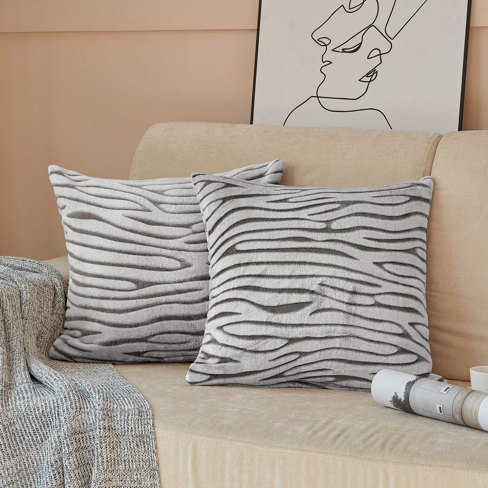 Flannel Fleece Pillow Cover - Zebra Print