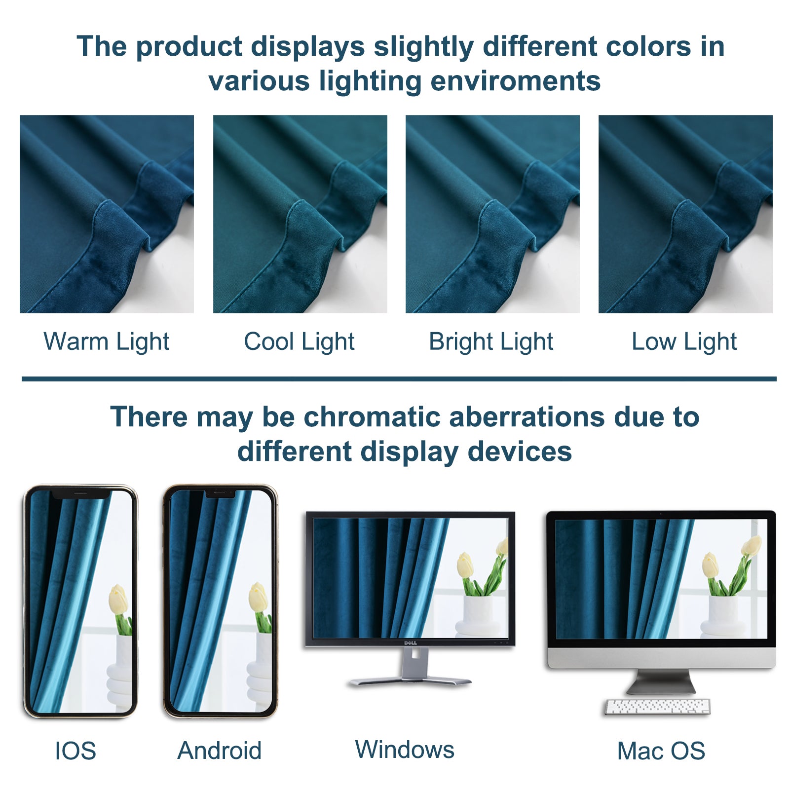 Rod Pocket Velvet Curtains 52" W x 95" L, Teal