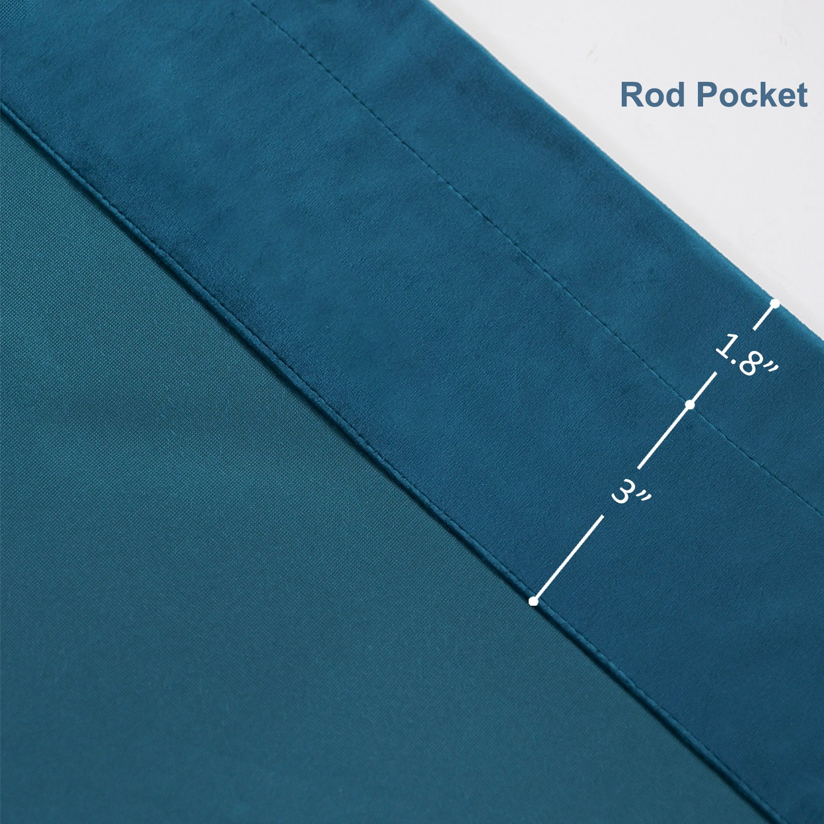 Rod Pocket Velvet Curtains 52" W x 95" L, Teal