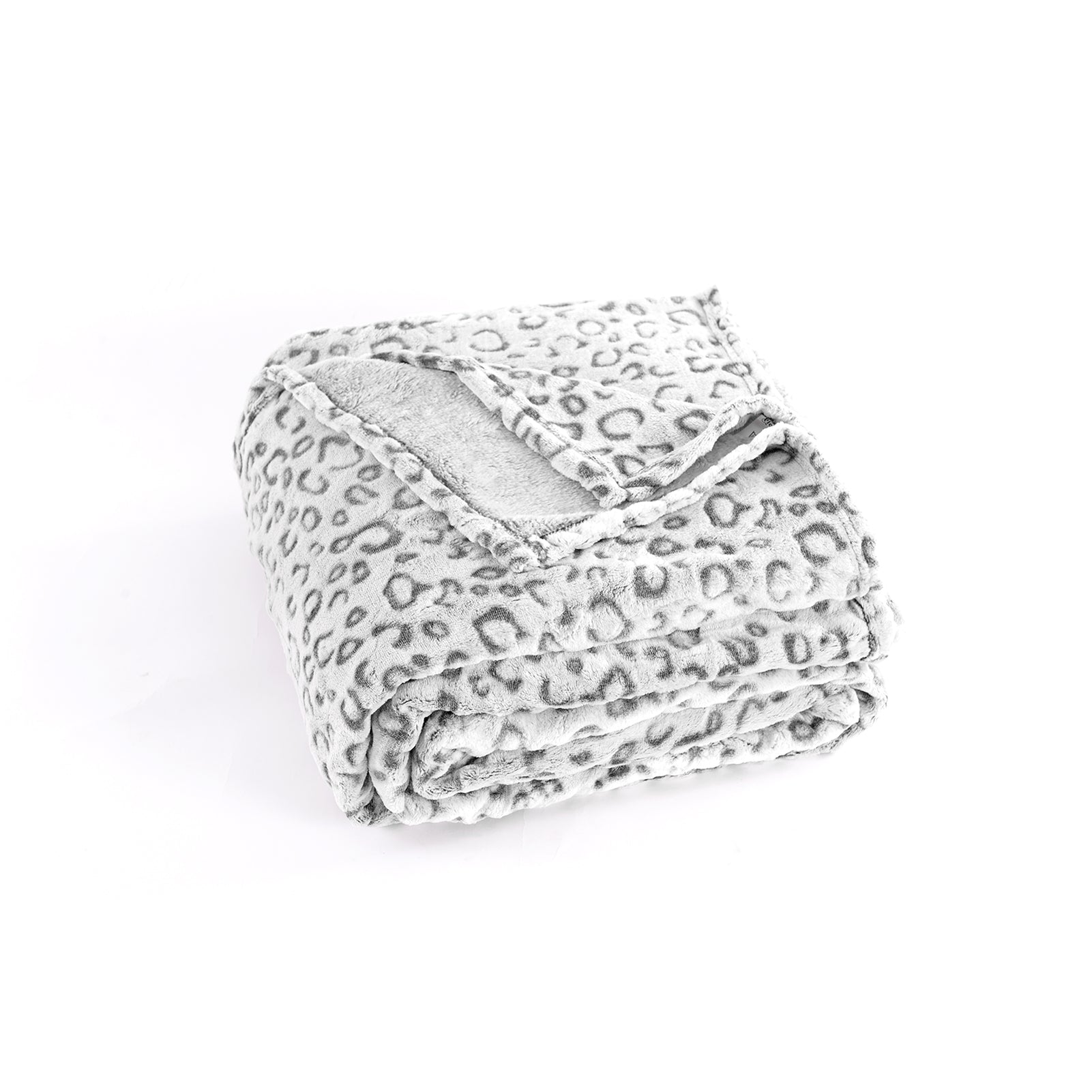 Leopard Throw Blanket, Gray, 50 x 60 inches