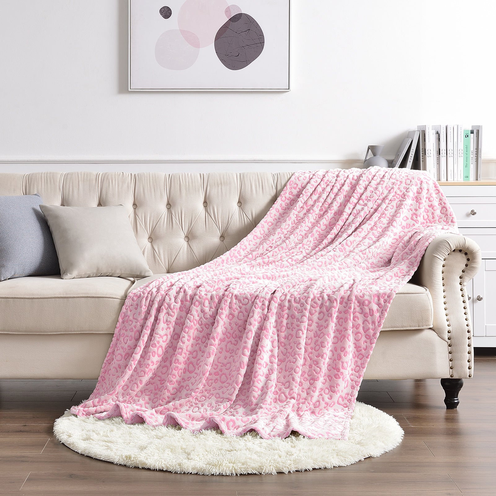 Leopard Throw Blanket, Pink, 50 x 60 inches