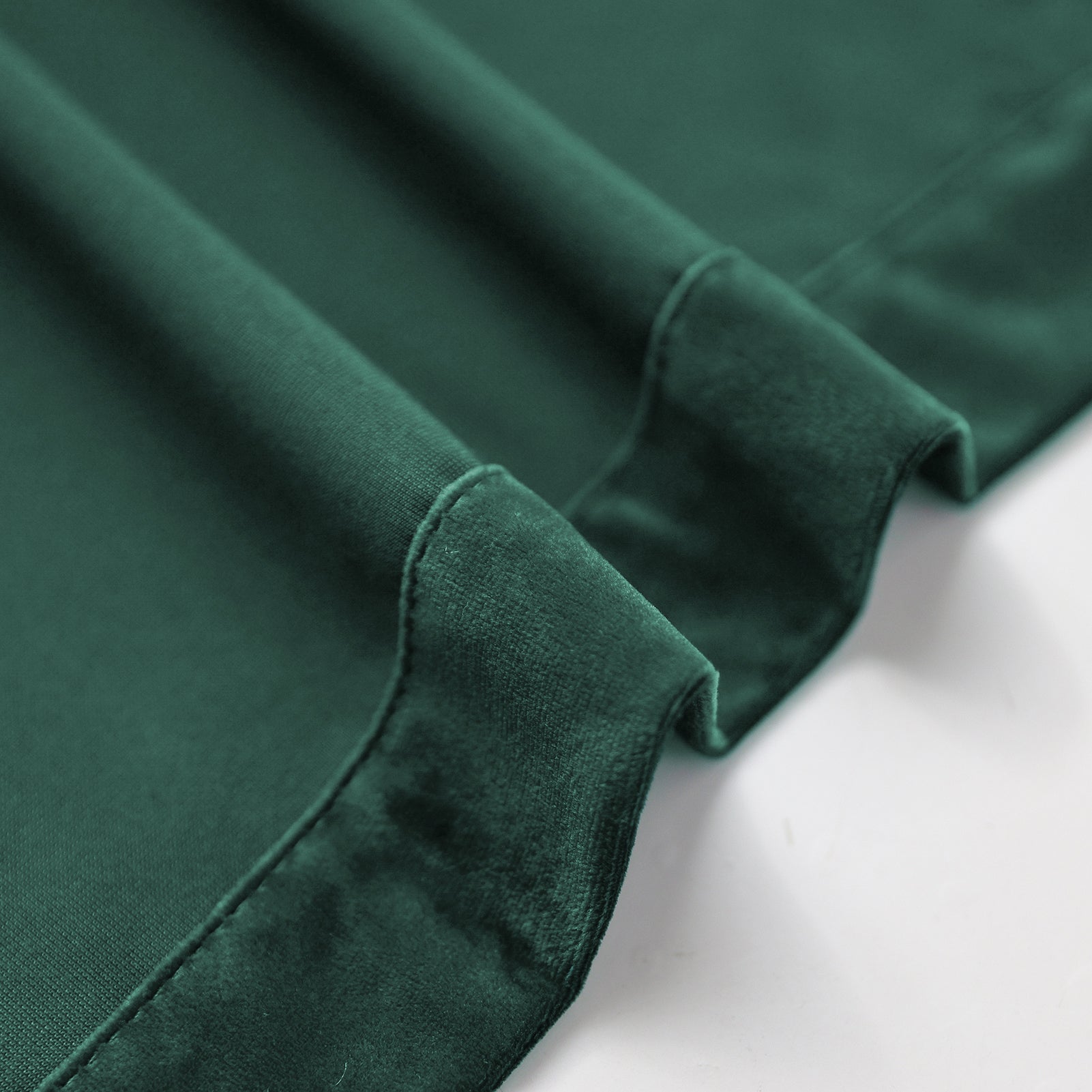 Grommet Velvet Curtains 52" W x 84" L, Dark Green