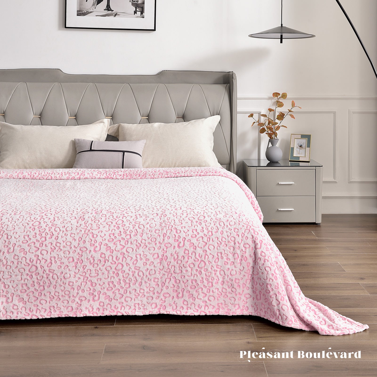 Leopard Throw Blanket, Pink, 50 x 60 inches