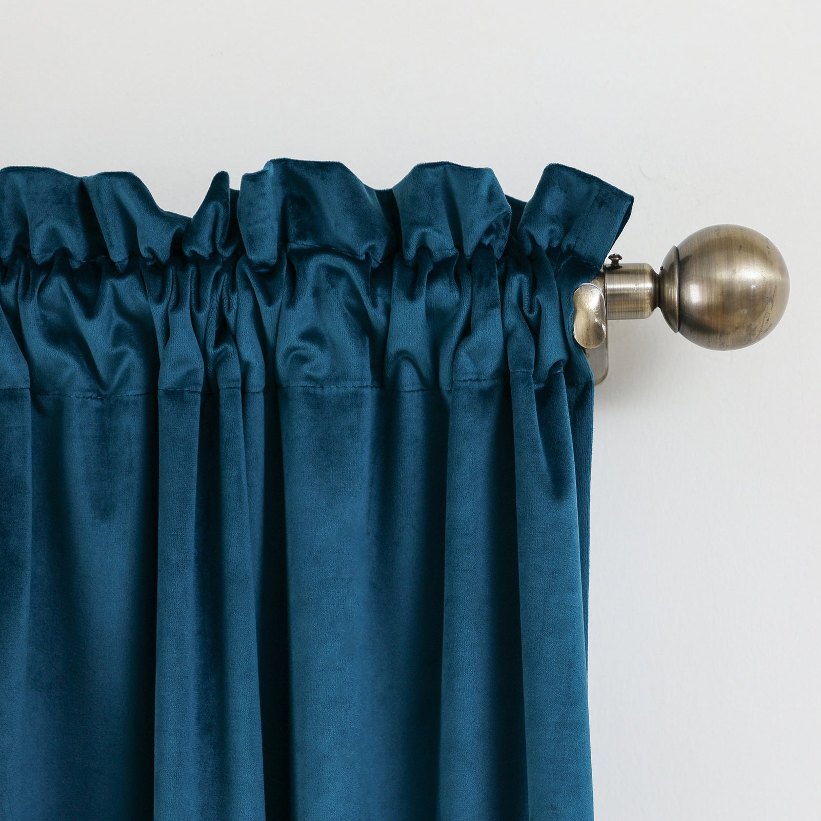 Rod Pocket Velvet Curtains 52" W x 95" L, Teal