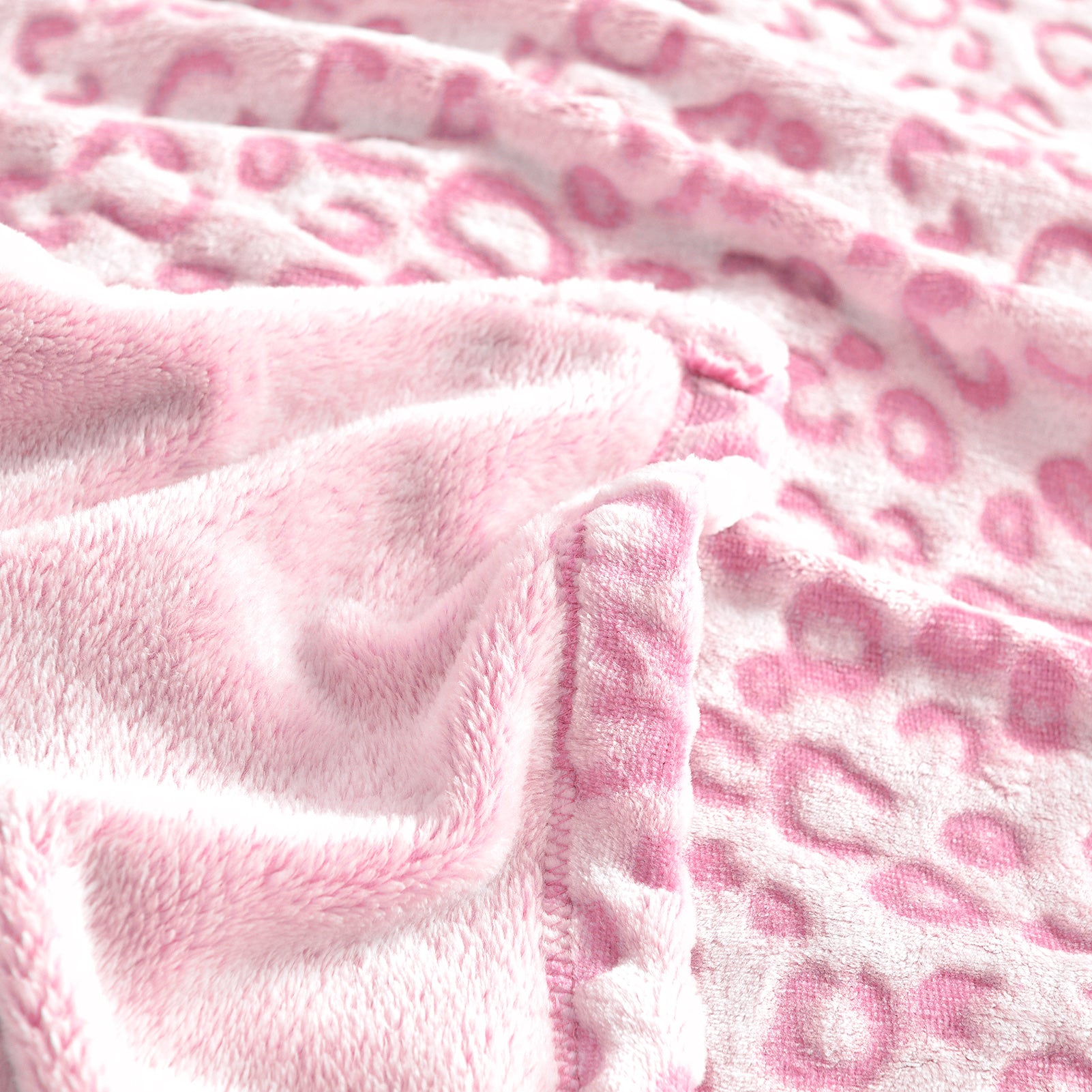 Leopard Throw Blanket, Pink, 50 x 60 inches
