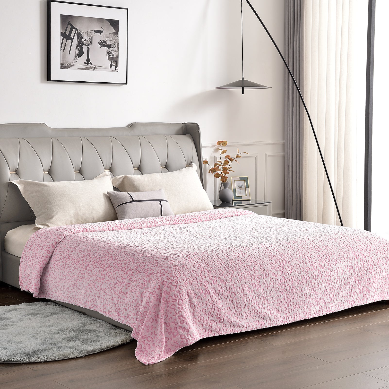 Leopard Throw Blanket, Pink, 50 x 60 inches