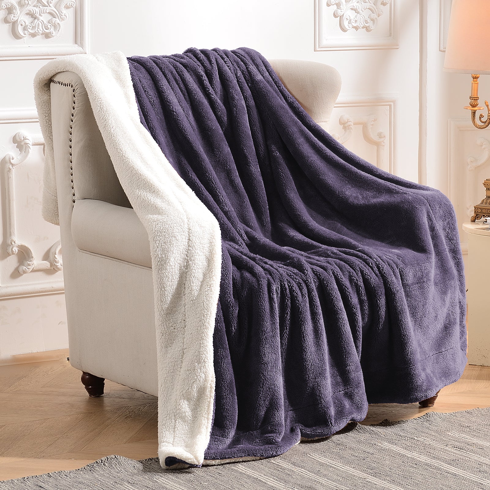 Polar Fleece Sherpa Throw Blanket